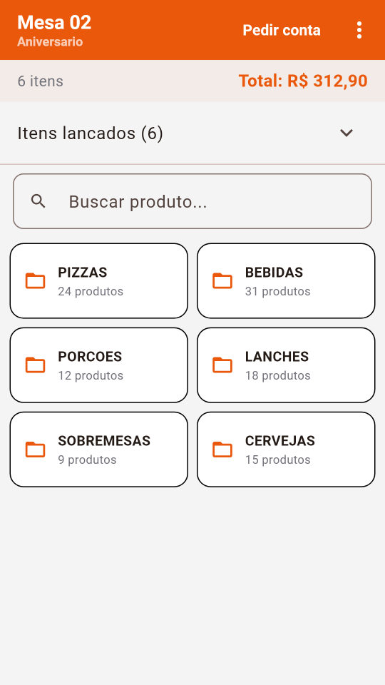 App do Garçom: Lançando o pedido