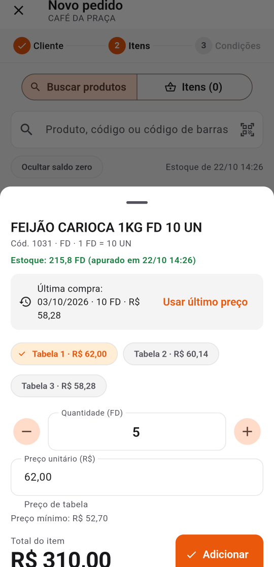 SGrande Vendedor: Último preço e tabelas