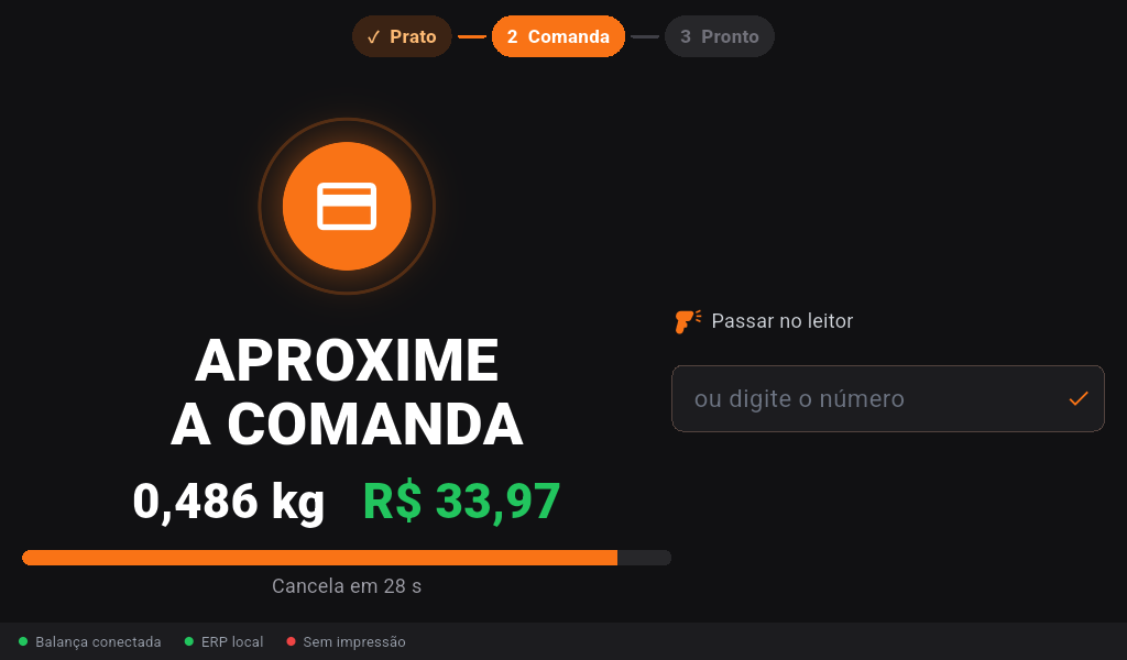 Balança self-service: Aproxima a comanda