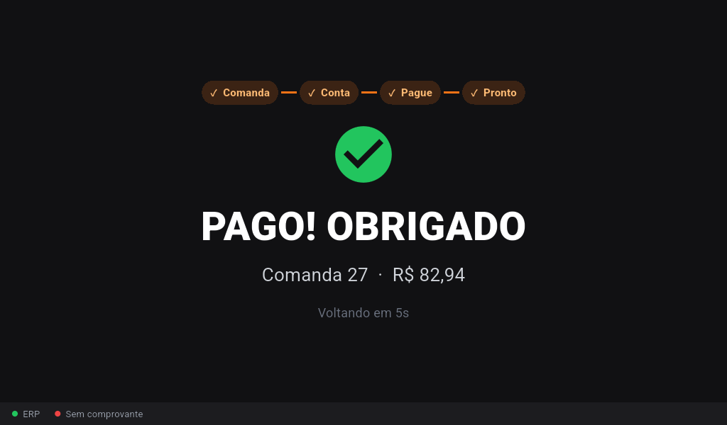 Totem de pagamento: Pronto, pode sair